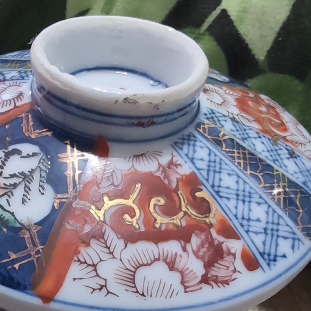 Antique Japanese Rice Bowl With Lid *BINJ - Picture 7 of 13